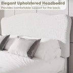 Letto Imbottito con Struttura a Piattaforma per Bambini - Simpatica Testiera Morbida o in Bouclé - Robusti Supporti a Doghe in Legno - Silenzioso, Nessun Box Spring Necessario