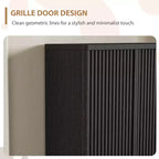 Moderna Scarpiera in Legno da 80 cm con Ripiani Regolabili, Anta Scanalata, Grande Organizzatore di Scarpe per Ingresso, Contiene 25-30 Paia, per Corridoio o Soggiorno