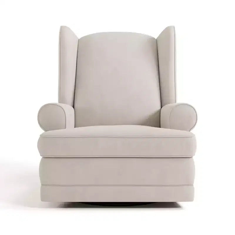 Poltrona reclinabile Serenity Wingback imbottita con funzione scorrevole, caricatore USB, per cameretta, avorio