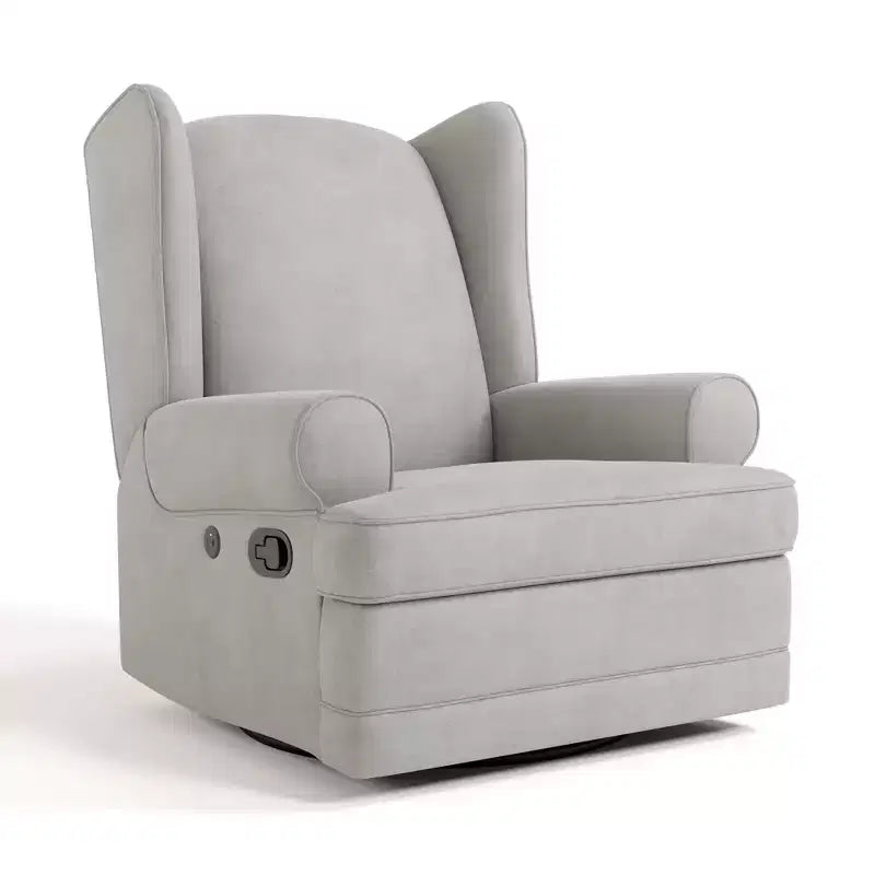 Poltrona reclinabile Serenity Wingback imbottita con funzione scorrevole, caricatore USB, per cameretta, avorio