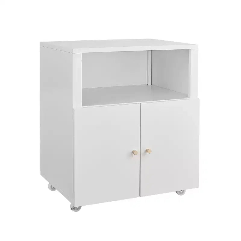 Armadietto per stampante mobile per carichi pesanti con 2 ante e ripiano portaoggetti, supporto per stampante sotto scrivania, schedario su ruote per casa, ufficio, garage, officina