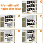 Mobile Bar per Caffè e Vino con Portabottiglie Rimovibile, Porta Bicchieri, Cassetto e Anta in Rete – Credenza e Contenitore per Sala da Pranzo, Cucina