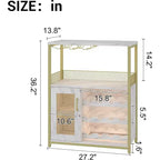 Mobile Bar per Caffè e Vino con Portabottiglie Rimovibile, Porta Bicchieri, Cassetto e Anta in Rete – Credenza e Contenitore per Sala da Pranzo, Cucina