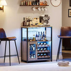 Mobile Bar per Caffè e Vino con Portabottiglie Rimovibile, Porta Bicchieri, Cassetto e Anta in Rete – Credenza e Contenitore per Sala da Pranzo, Cucina