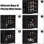 Mobile Bar per Caffè e Vino con Portabottiglie Rimovibile, Porta Bicchieri, Cassetto e Anta in Rete – Credenza e Contenitore per Sala da Pranzo, Cucina