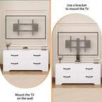Mobile TV con Supporto per TV da 32-75 Pollici, Consolle Multimediale Moderna con 4 Grandi Cassetti, Credenza Centro Intrattenimento per Soggiorno e Camera da Letto