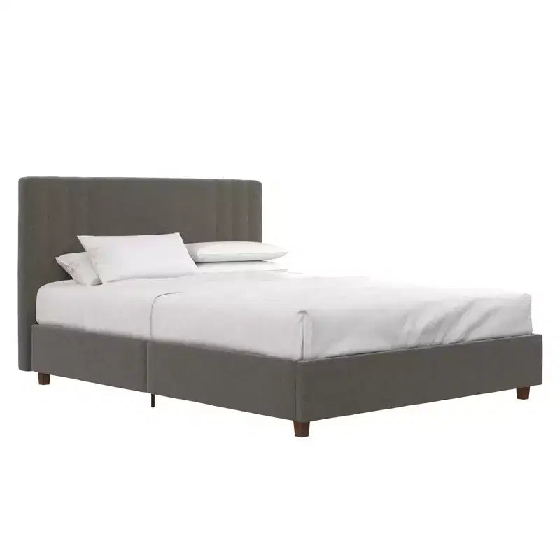 Struttura letto imbottita Wynn - Letto a piattaforma moderno con testiera imbottita