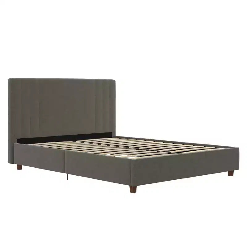 Struttura letto imbottita Wynn - Letto a piattaforma moderno con testiera imbottita
