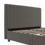 Struttura letto imbottita Wynn - Letto a piattaforma moderno con testiera imbottita