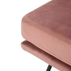 Poltrona Kermit in Velluto con Gambe in Metallo, Senza Braccioli, Rosa Antico