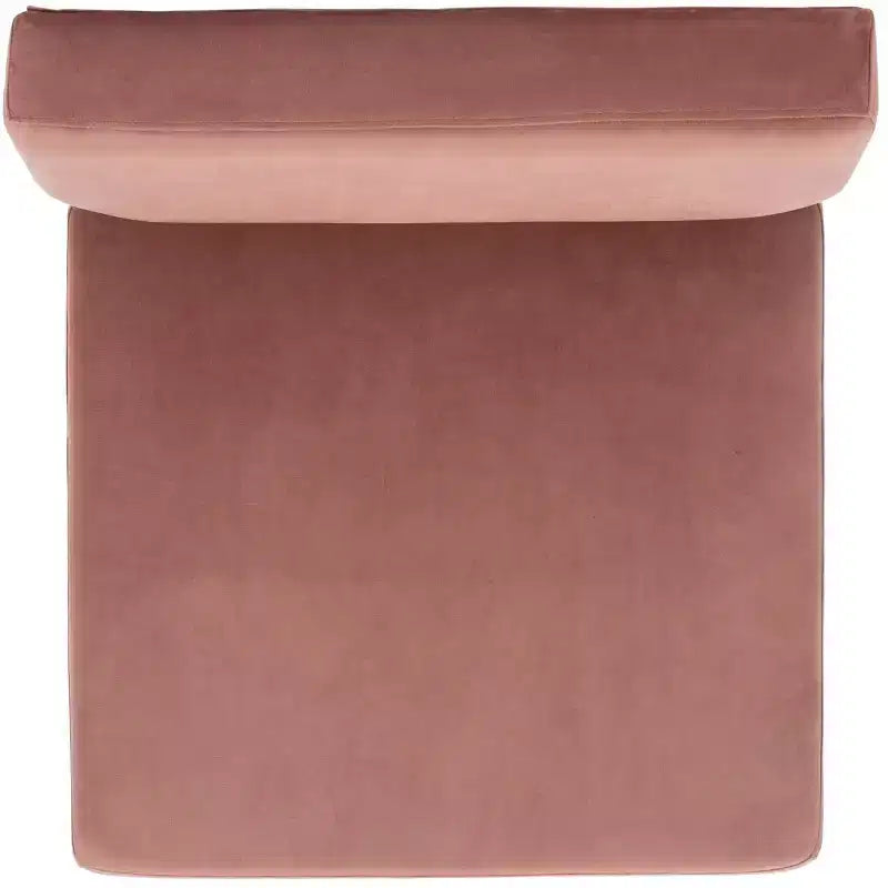Poltrona Kermit in Velluto con Gambe in Metallo, Senza Braccioli, Rosa Antico