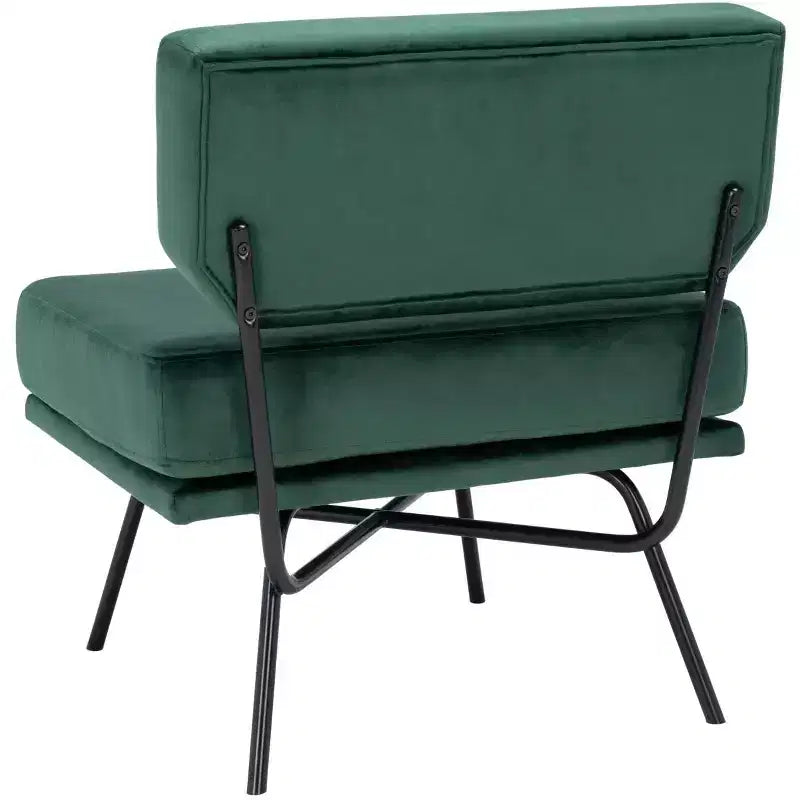 Poltrona Kermit in Velluto con Gambe in Metallo, Senza Braccioli, Rosa Antico