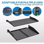 Ripiani per Server Rack Heavy-Duty per un'Organizzazione Semplice con Profondità Regolabile, Robusta Struttura in Acciaio, Finitura Nera