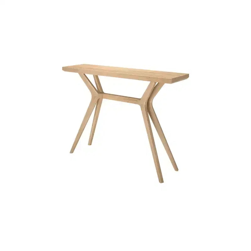 Verso Tavolo consolle da 46" in pino massiccio, design scandinavo con gambe incrociate, tavolo stretto per l'ingresso