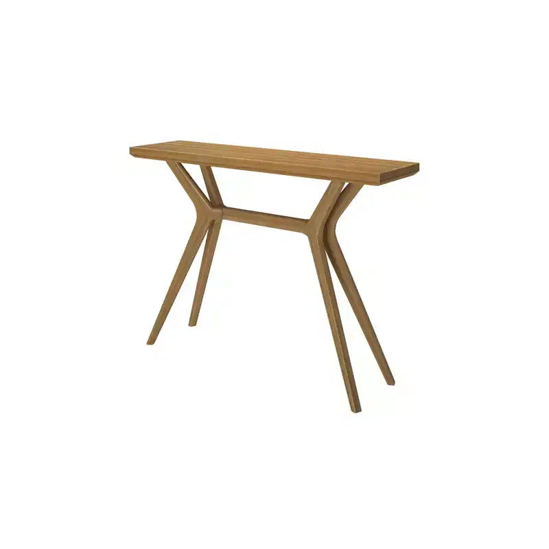 Verso Tavolo consolle da 46" in pino massiccio, design scandinavo con gambe incrociate, tavolo stretto per l'ingresso