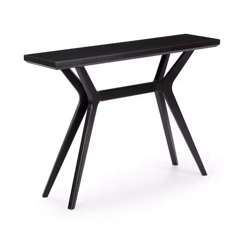 Verso Tavolo consolle da 46" in pino massiccio, design scandinavo con gambe incrociate, tavolo stretto per l'ingresso